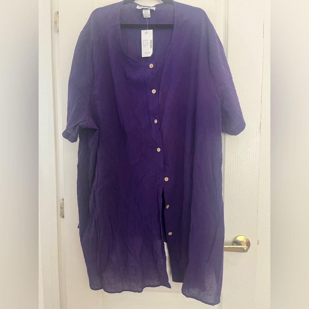 NWT purple short sleeve shirt. 5X
